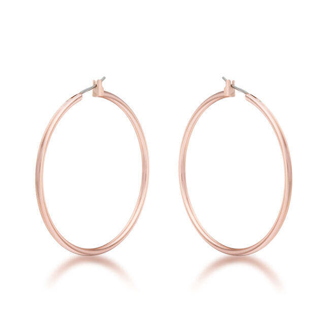 45mm Rose Gold Plated Hoop Earrings 18$
